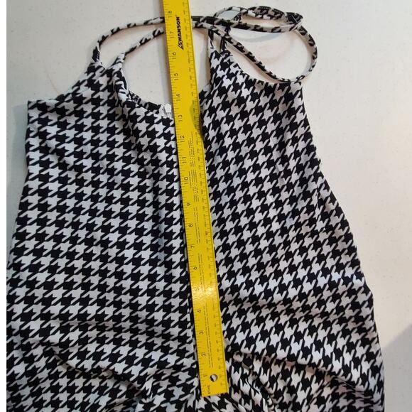 Black & White Houndstooth Stretch Overall Suspender Pants Shein Women's 6 M 2554 - Picture 5 of 12